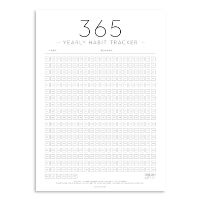 365 DAY YEARLY HABIT TRACKER Downloadable PDF