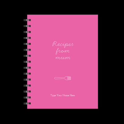 A5 Spiral Recipe Journal - Recipes From Mum - Pink
