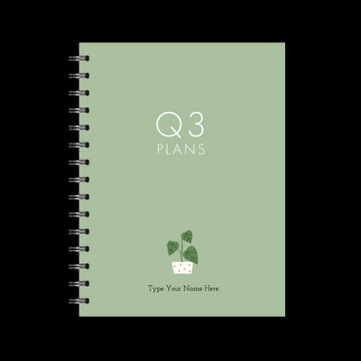 A5 Spiral Journal - Daily Progress - Q3 Plans - Green