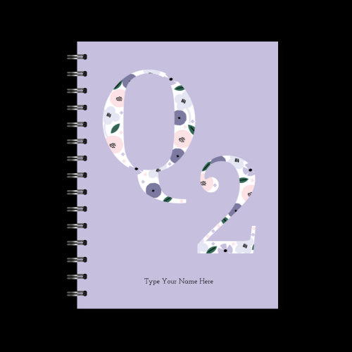 A5 Spiral Journal - Daily Progress - Q2 Floral - Lilac