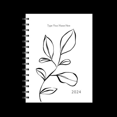 A5 2024 Spiral Family Diary - Leaf - Sketch