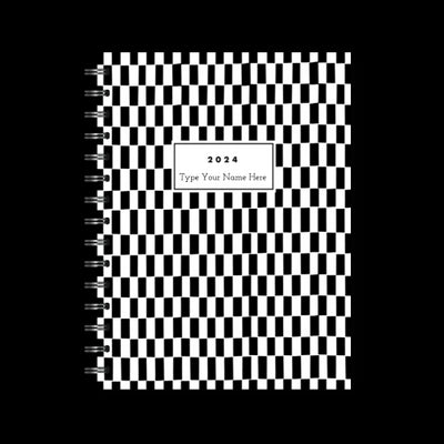 A5 2024 Spiral Student Diary - Pattern - Black