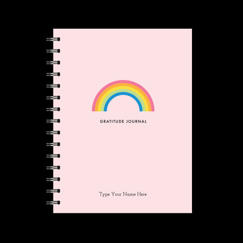 A5 Spiral Journal - Gratitude - Rainbows - Pink