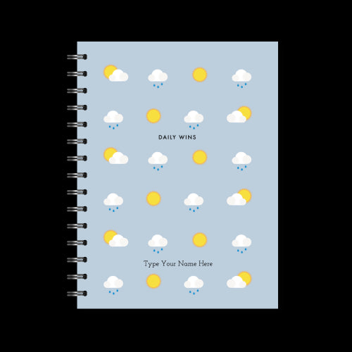 A5 Spiral Journal - Daily Wins - Clouds