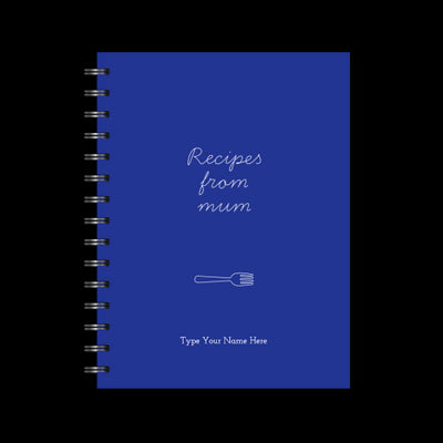 A5 Spiral Recipe Journal - Recipes From Mum - Blue