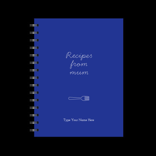 A5 Spiral Recipe Journal - Recipes From Mum - Blue