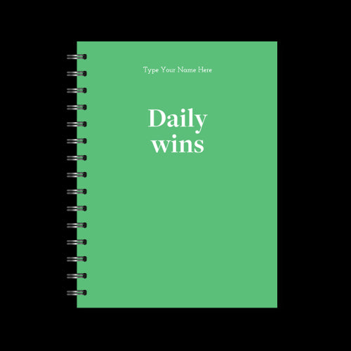 A5 Spiral Journal - Daily Wins - Green