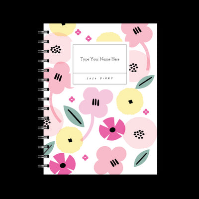 A5 2024 Spiral Goals Diary - Summer - Pink