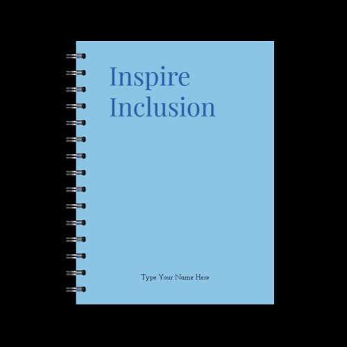 A5 Spiral Journal - IWD - Inspire Inclusion - Blue