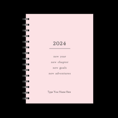A5 2024 Spiral Goals Diary - Pink