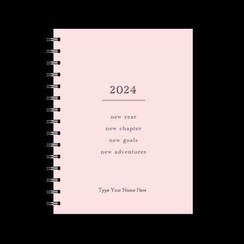 A5 2024 Spiral Goals Diary - Pink
