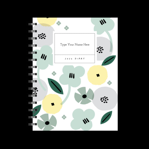 A5 2024 Spiral Family Diary - Summer - Green