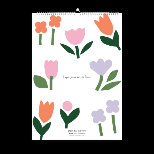 A3 Family Calendar - Bloom - White