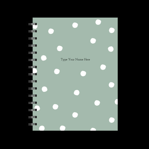 A5 2024 Spiral Teacher Diary - Dots - Green