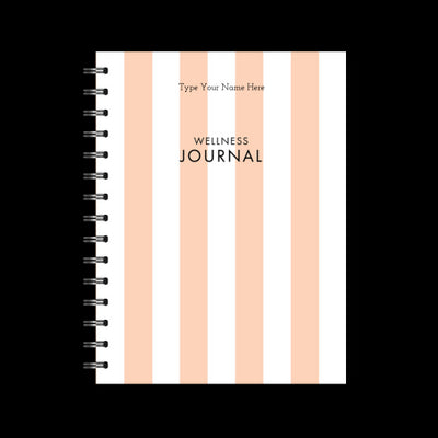A5 Spiral Wellness Journal - Stripe - Peach