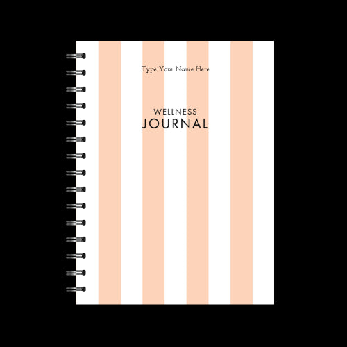 A5 Spiral Wellness Journal - Stripe - Peach