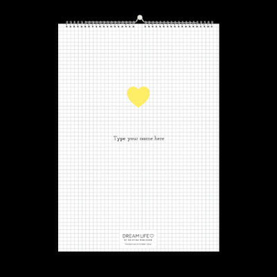 A3 Family Calendar - Yellow Heart