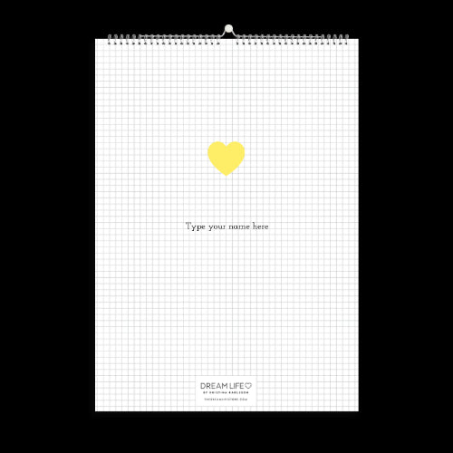 A3 Family Calendar - Yellow Heart