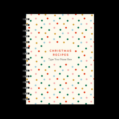 A5 Spiral Recipe Journal - Christmas - Dots