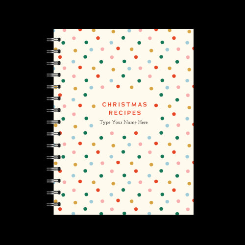 A5 Spiral Recipe Journal - Christmas - Dots