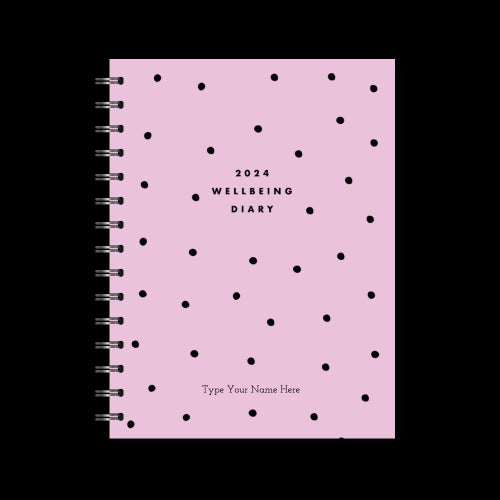 A5 2024 Spiral Wellbeing Diary - Pink