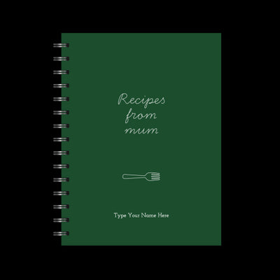 A5 Spiral Recipe Journal - Recipes From Mum - Forest