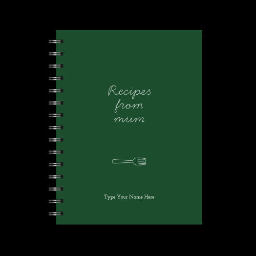 A5 Spiral Recipe Journal - Recipes From Mum - Forest