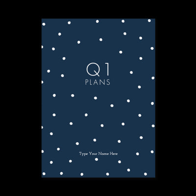 A5 Journal - Daily Progress - Q1 - Navy Dots