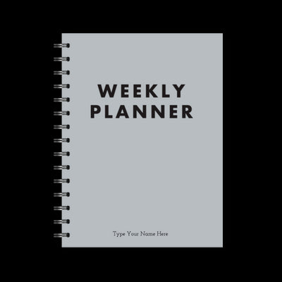 A5 Spiral Planner Undated - Weekly Planner - Grey