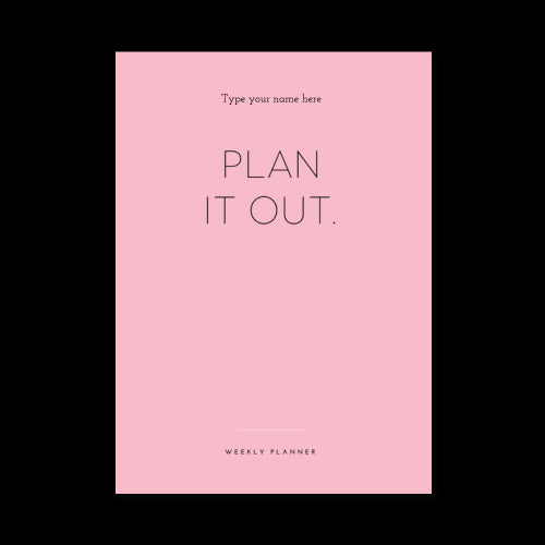 A5 Planner Undated - Plan it out - Pink