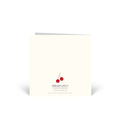 Personalised Christmas Cards 10 Pack - Berries - Red