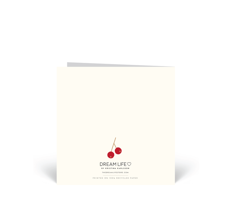 Personalised Christmas Cards 10 Pack - Berries - Red