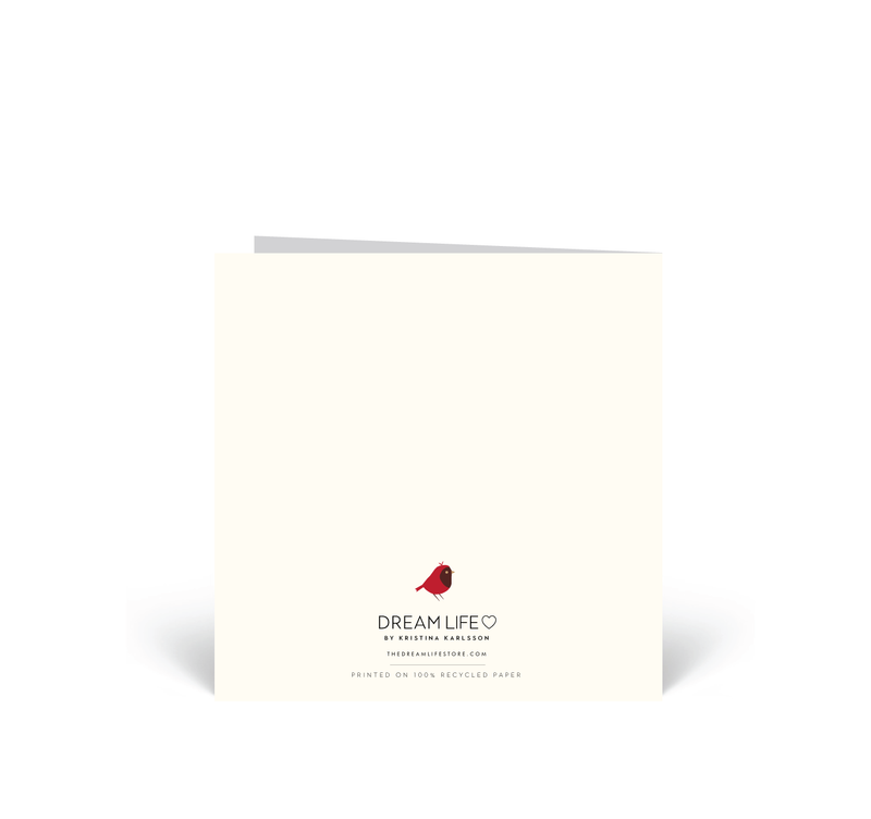 Personalised Christmas Card - Bird - Red