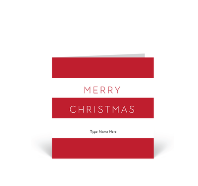 Personalised Christmas Cards 10 Pack - Merry - Red