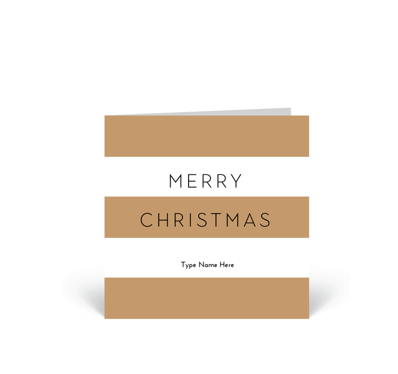 Personalised Christmas Card - Merry - Gold