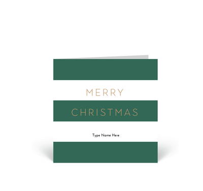 Personalised Christmas Card - Merry - Green