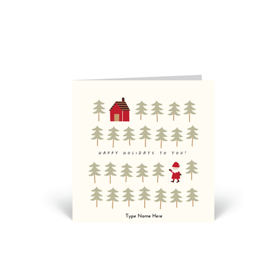Personalised Christmas Cards 10 Pack - Santa - Red