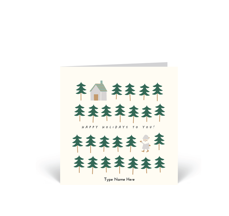 Personalised Christmas Cards 10 Pack - Santa - Green