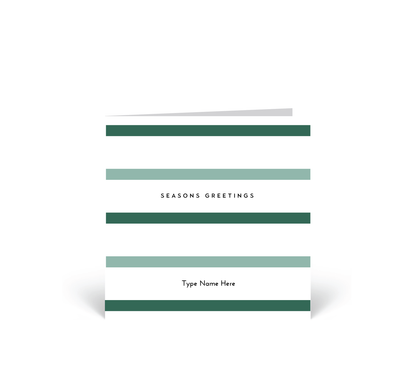 Personalised Christmas Card - Seasons Greetings - Green