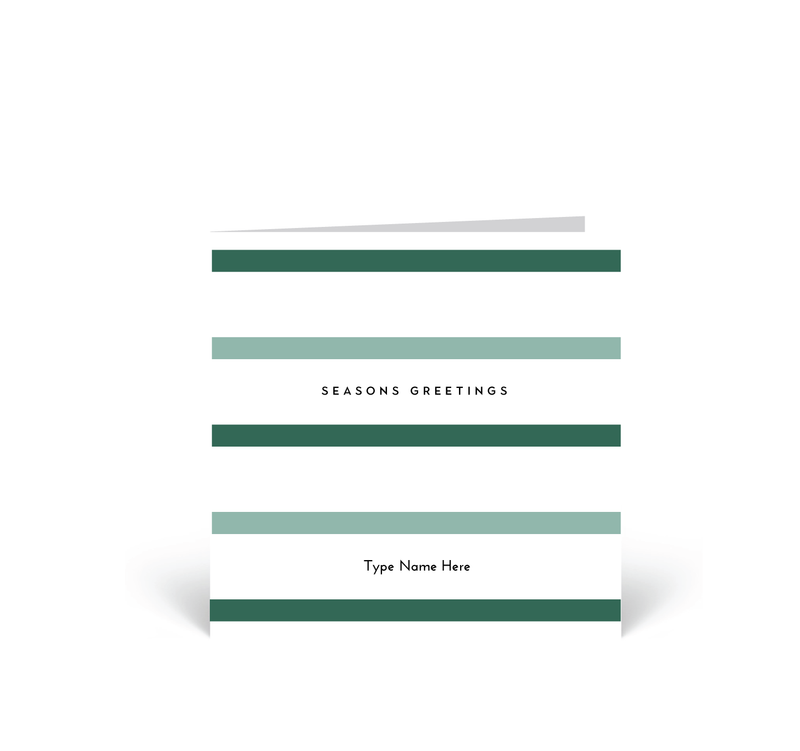 Personalised Christmas Card - Seasons Greetings - Green