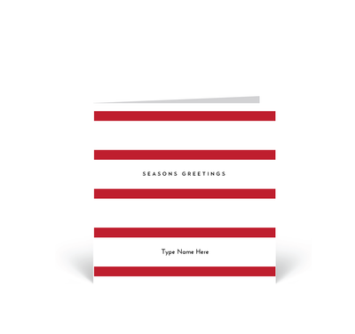 Personalised Christmas Card - Seasons Greetings - Red