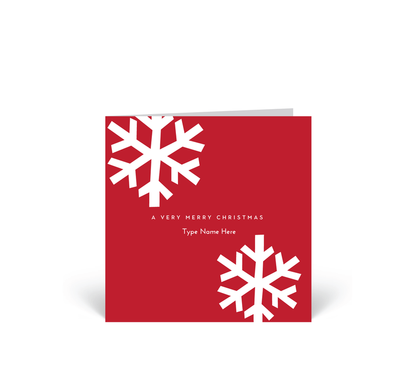 Personalised Christmas Card - Snow - Red