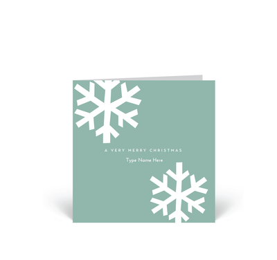 Personalised Christmas Card - Snow - Green