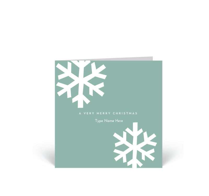 Personalised Christmas Card - Snow - Green