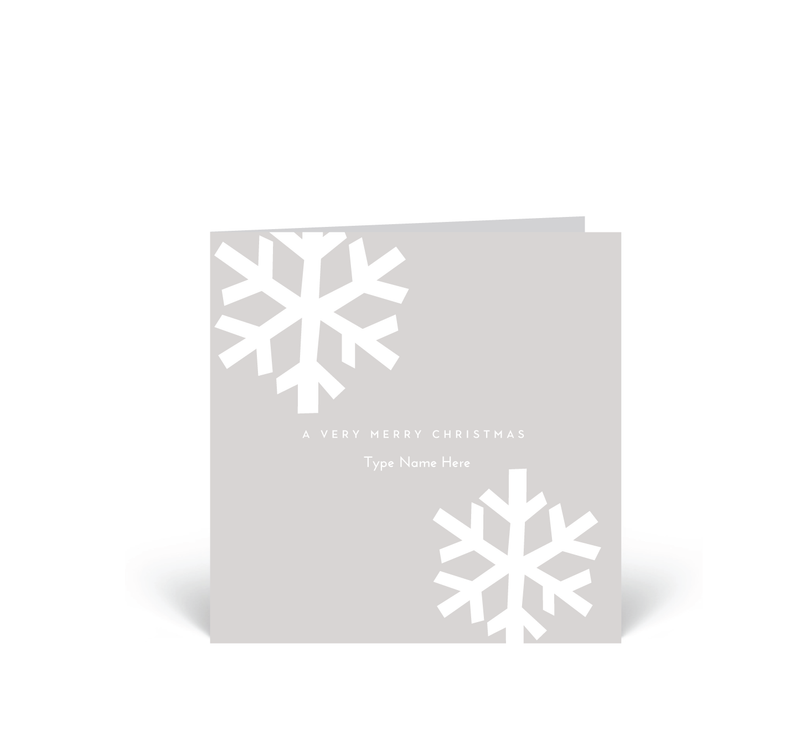 Personalised Christmas Card - Snow - Grey