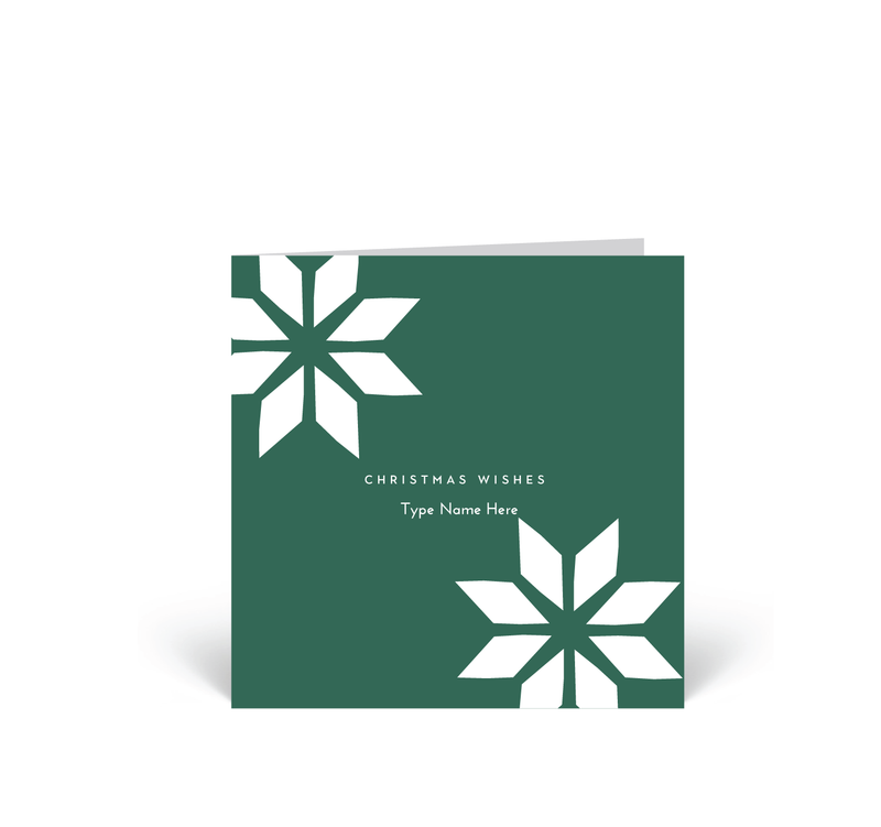 Personalised Christmas Card - Star - Green