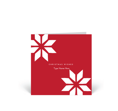 Personalised Christmas Cards 10 Pack - Star - Red