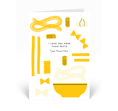 Personalised Card - I Love You More Than Pasta