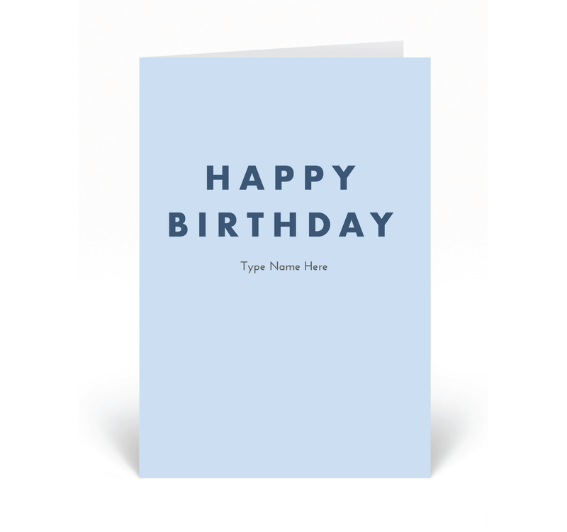 Personalised Card - Happy Birthday - Blue