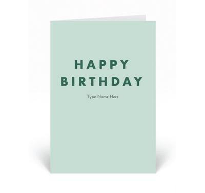 Personalised Card - Happy Birthday - Green